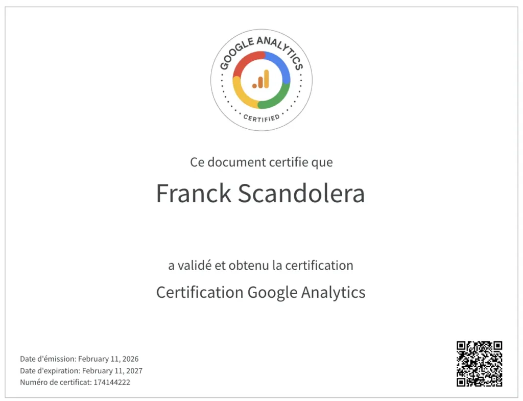 certification google analytics individuelle Franck Scandolera Comment obtenir la certification Google Analytics ?