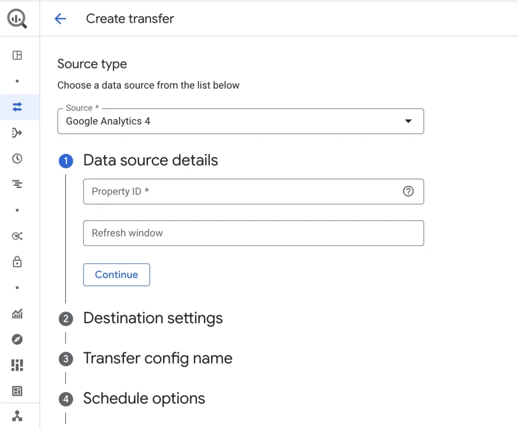 Google cloud bigquery data transfert GA4 - formations Analytics