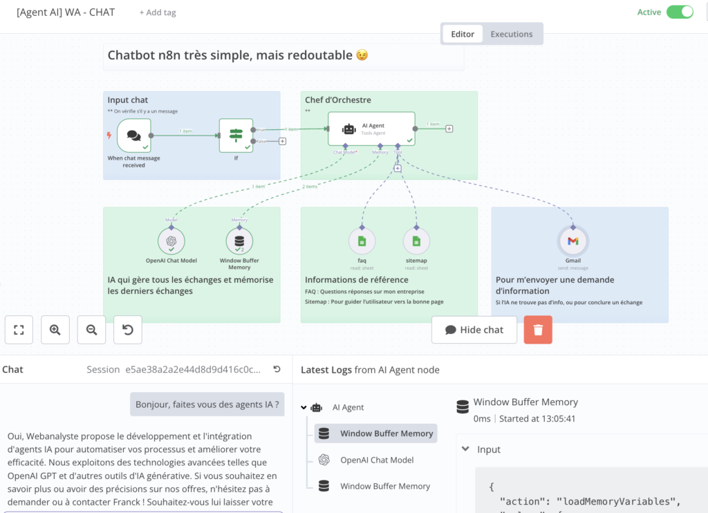 agent ia chatbot n8n webanalyste agent ia chatbot n8n webanalyste