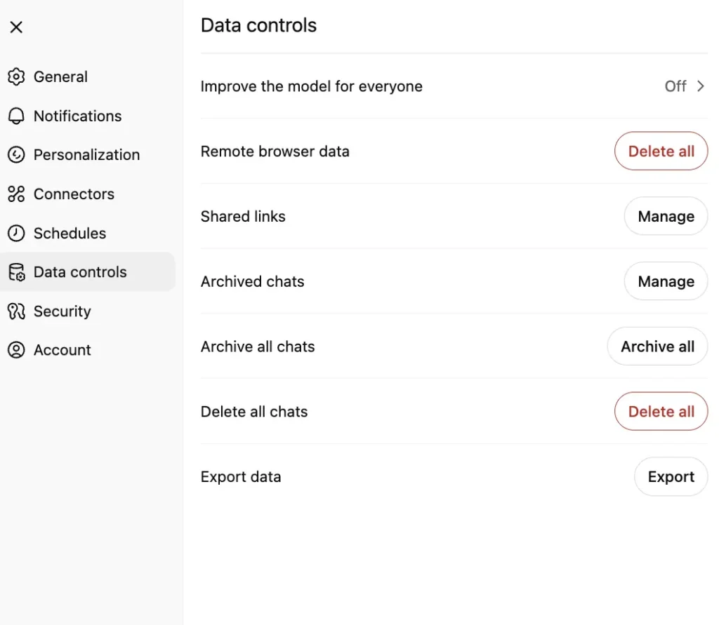 chatgpt-controle-data-ui Comment protéger mes données sur ChatGPT ?