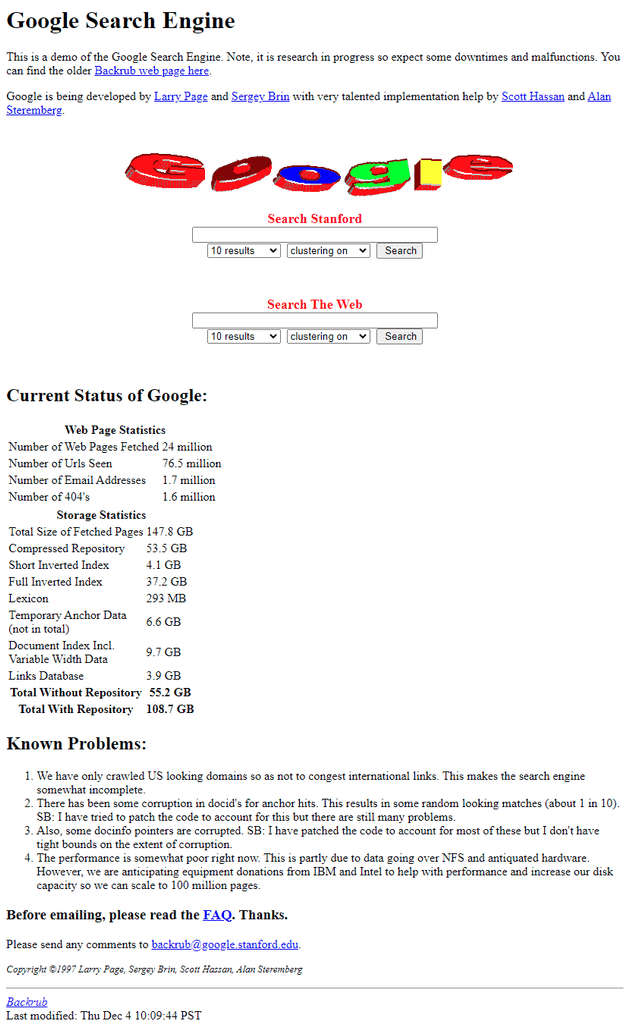 ui-google-1997 Histoire de Google : les dates clés à connaître