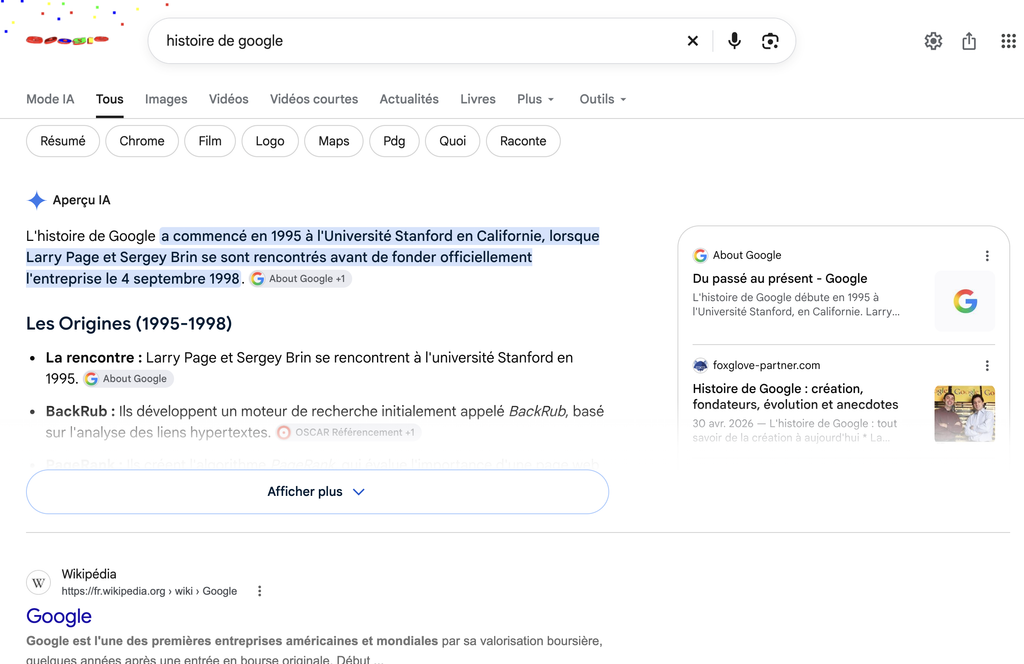 ui google 2026 Histoire de Google : les dates clés à connaître