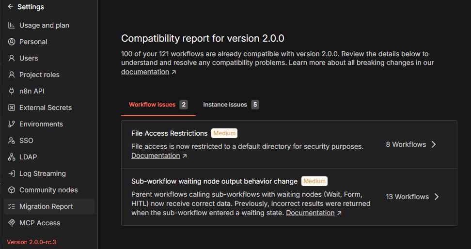 Guide technique n8n 3.0 - ce qui change vraiment - migration report Guide technique n8n 3.0 : ce qui change vraiment